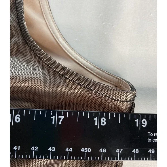 Sundance Lucky In Love Sleeveless Dress Size 10 Black Tulle Embroidered Overlay - Picture 13 of 16